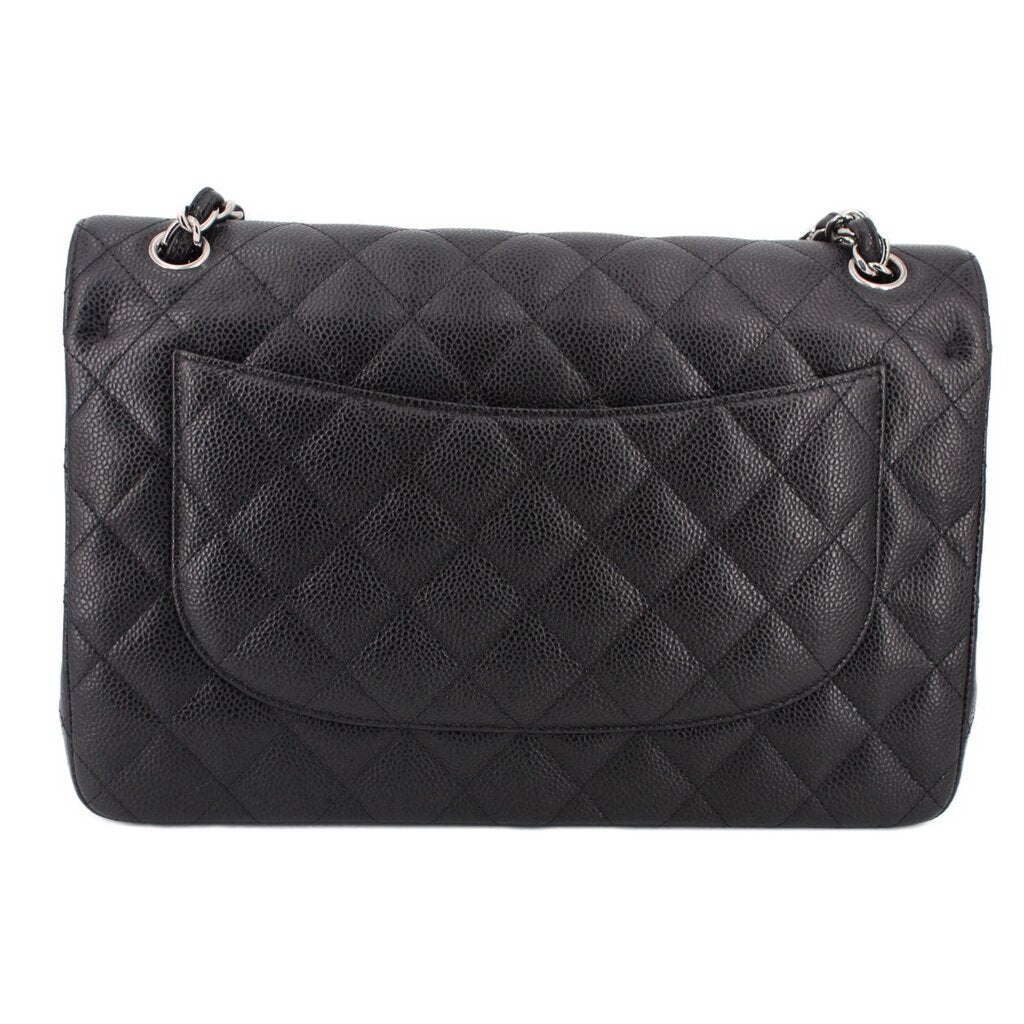 CHANEL JUMBO DOUBLE FLAP SHOULDER BAGS BLACK
