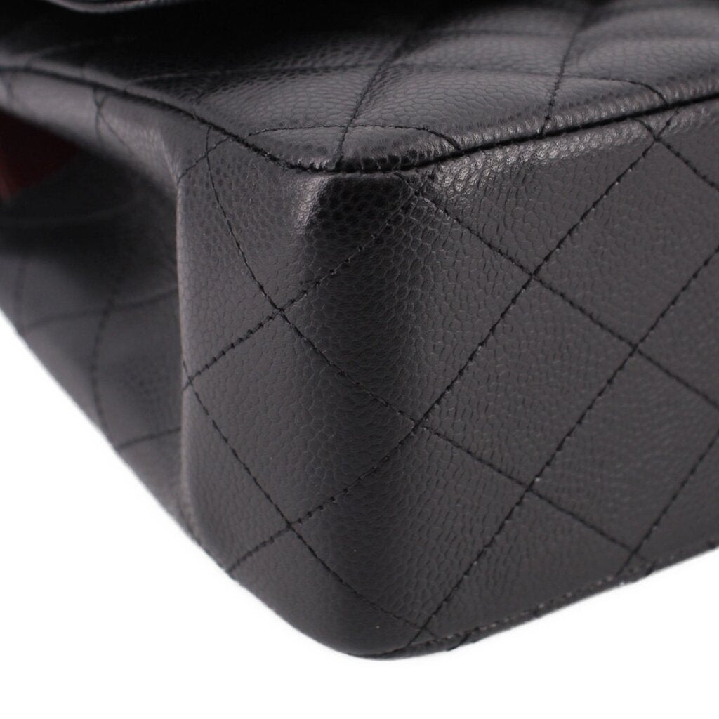 CHANEL JUMBO DOUBLE FLAP SHOULDER BAGS BLACK