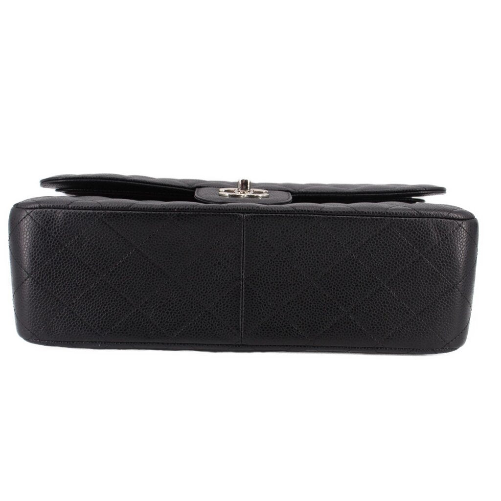 CHANEL JUMBO DOUBLE FLAP SHOULDER BAGS BLACK