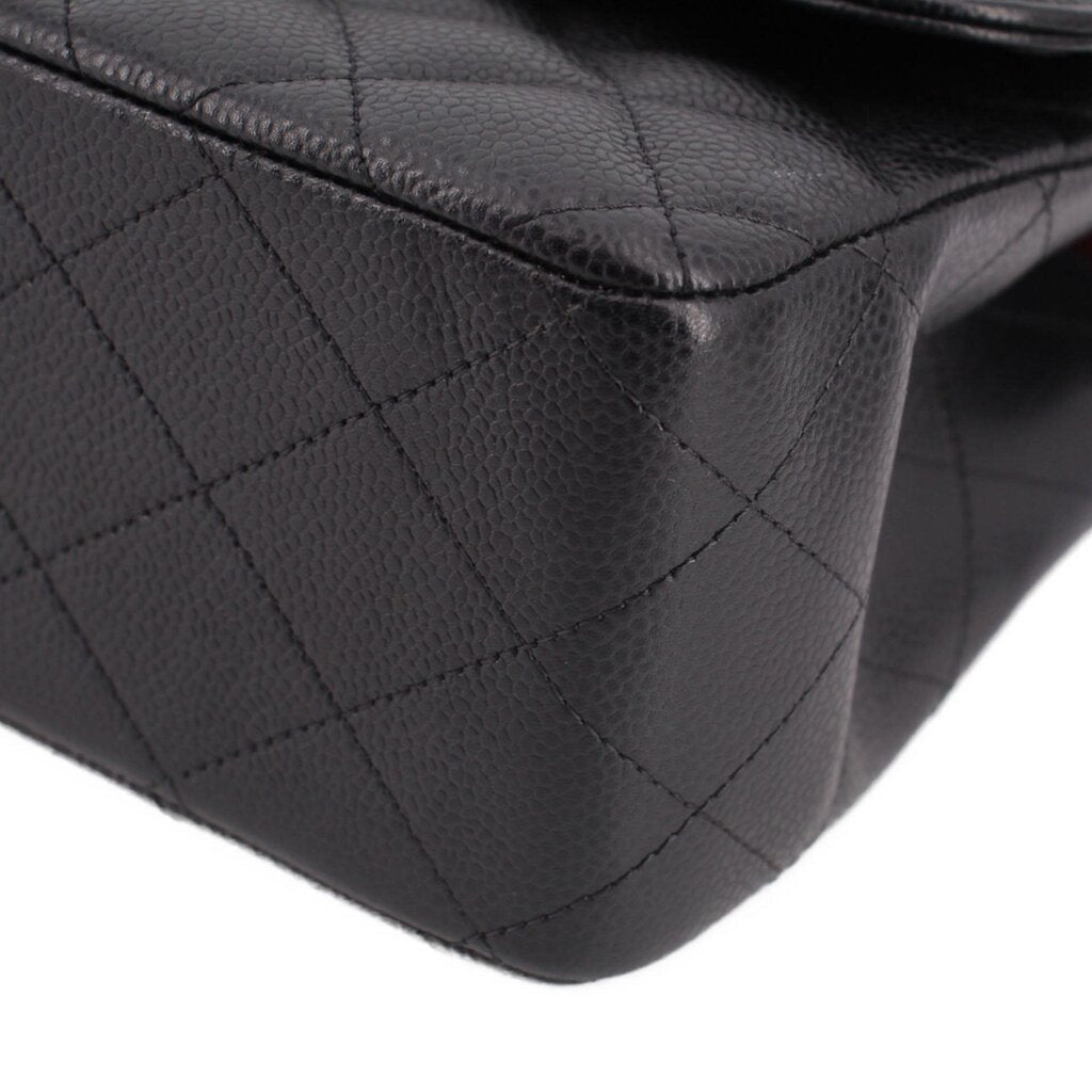 CHANEL JUMBO DOUBLE FLAP SHOULDER BAGS BLACK