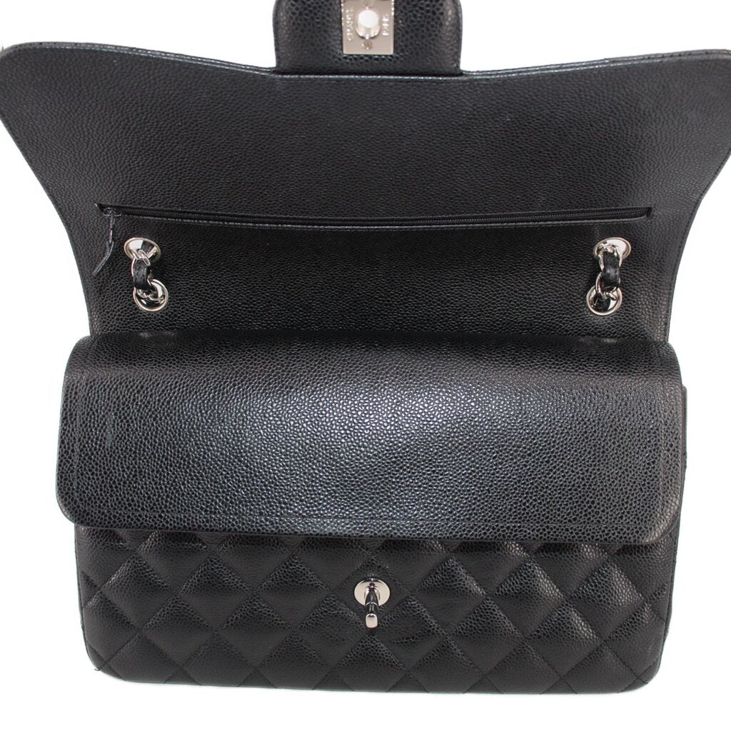 CHANEL JUMBO DOUBLE FLAP SHOULDER BAGS BLACK