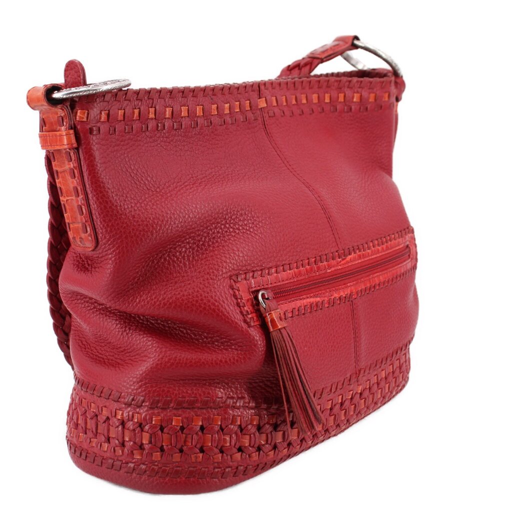 BRIGHTON WOVEN SHOULDER BAGS RED