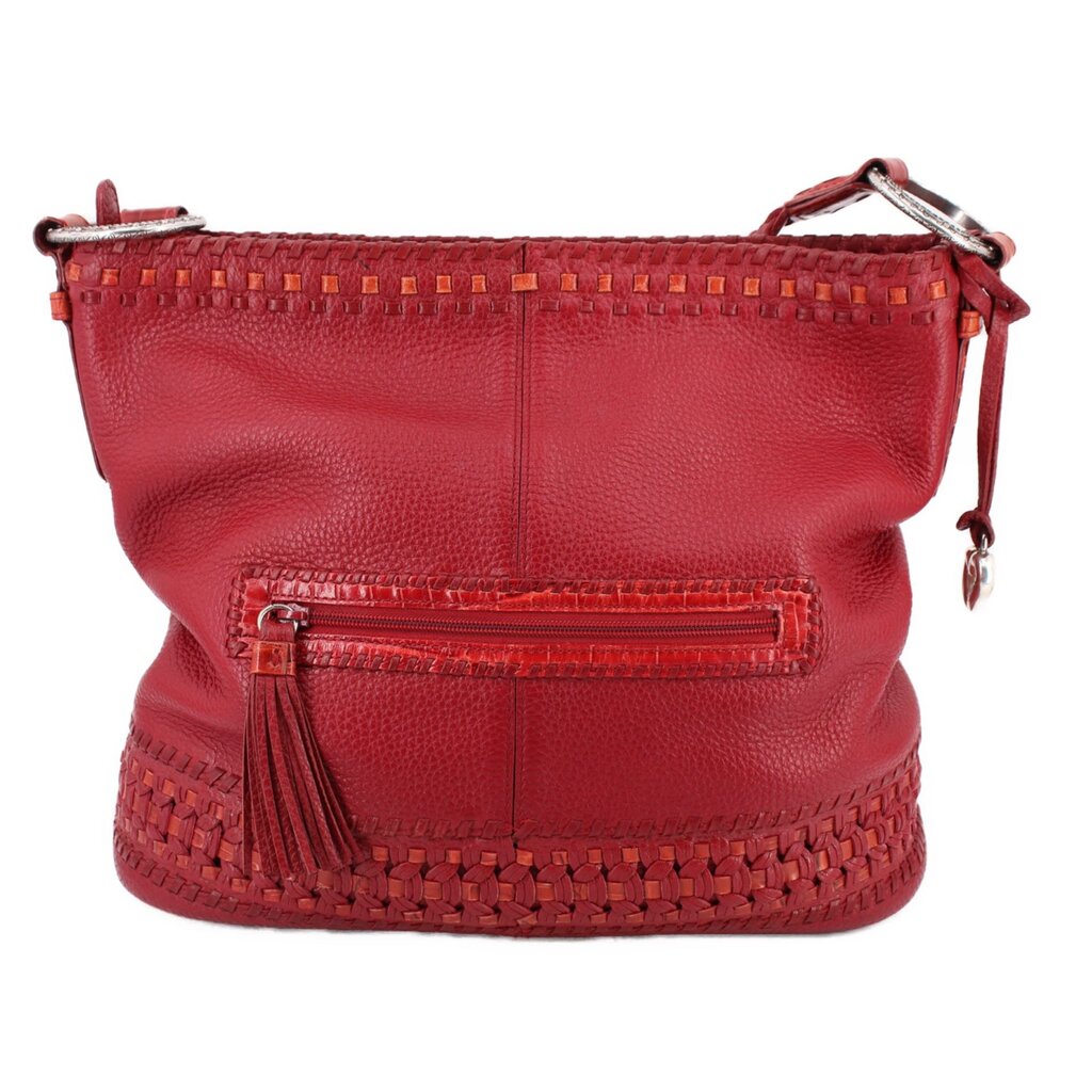 BRIGHTON WOVEN SHOULDER BAGS RED