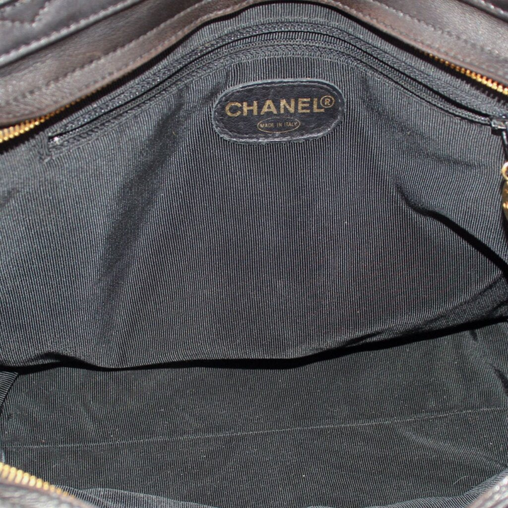 CHANEL VINTAGE LAMBSKIN SHOPPER TOTES BLACK