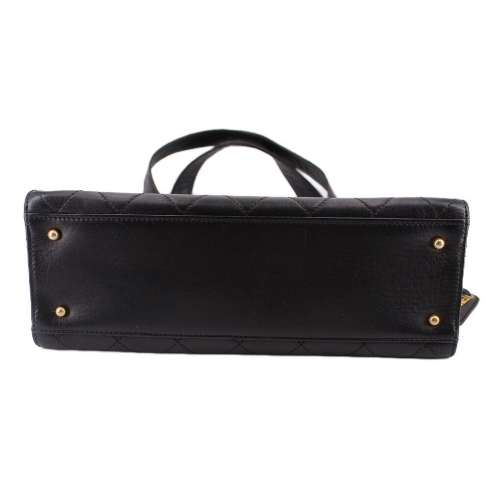 CHANEL VINTAGE LAMBSKIN SHOPPER TOTES BLACK