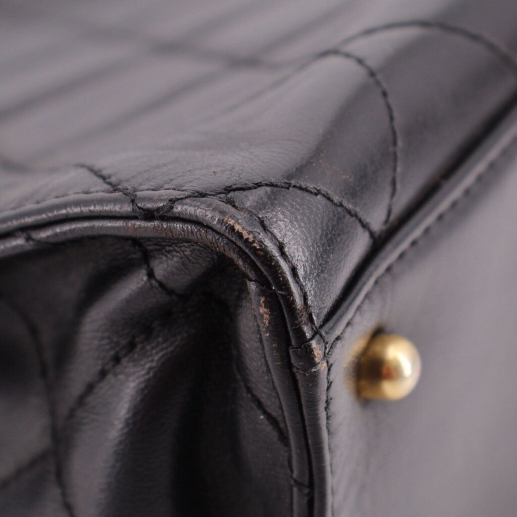 CHANEL VINTAGE LAMBSKIN SHOPPER TOTES BLACK