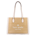 KATE SPADE LARGE ELLIE STRAW TOTES TAN