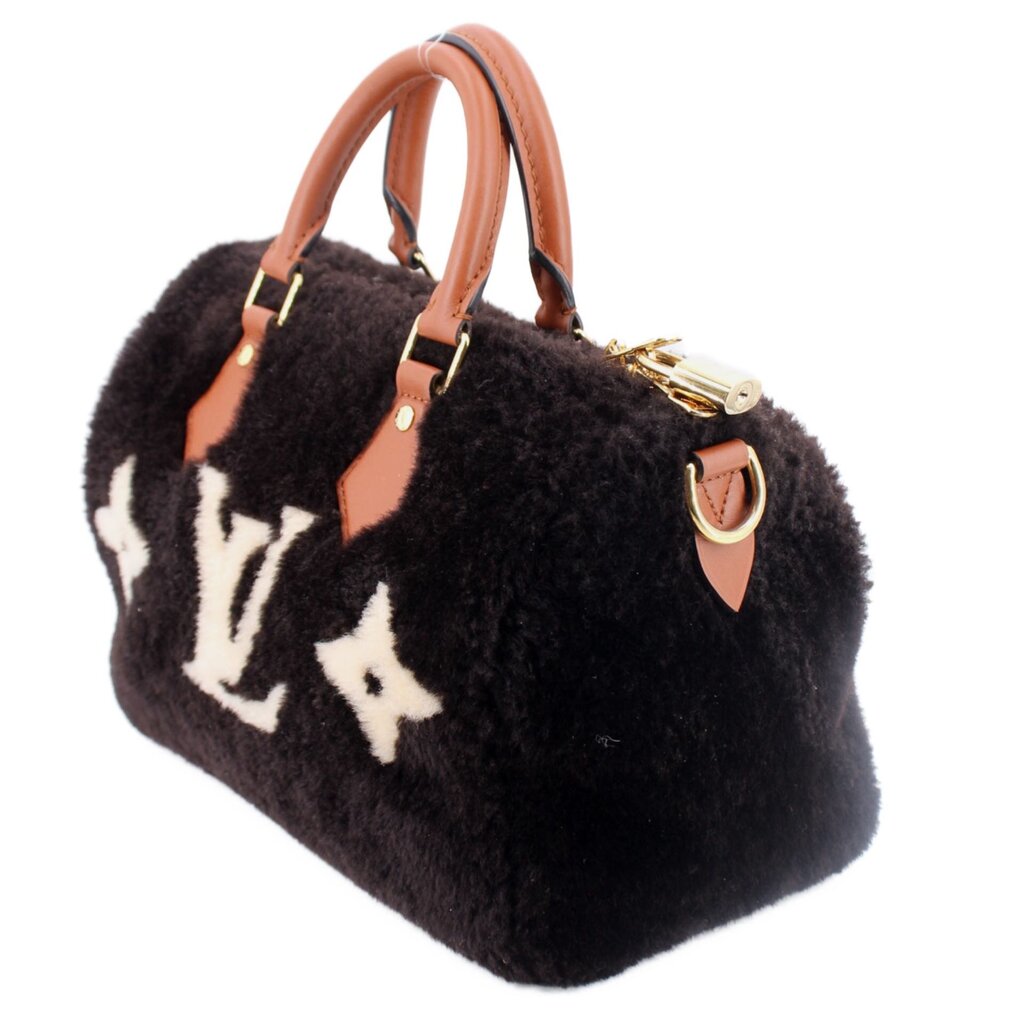 LOUIS VUITTON SPEEDY 25 SKI COZYGRAM CROSSBODYS BLACK