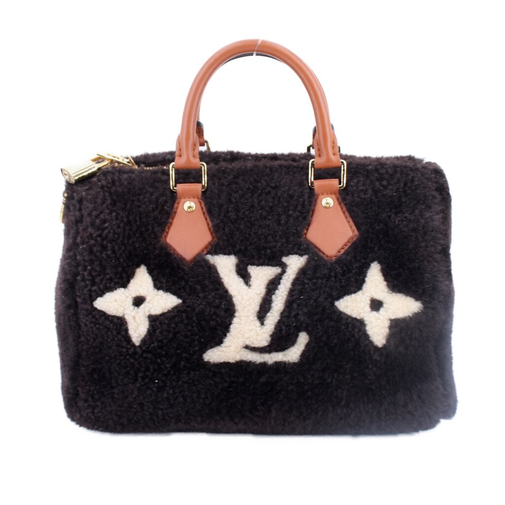 LOUIS VUITTON SPEEDY 25 SKI COZYGRAM CROSSBODYS BLACK