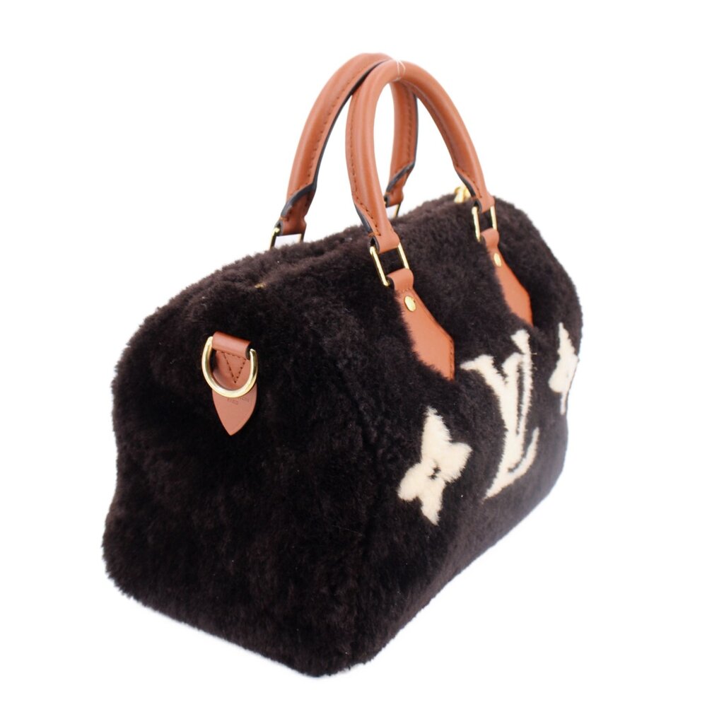 LOUIS VUITTON SPEEDY 25 SKI COZYGRAM CROSSBODYS BLACK