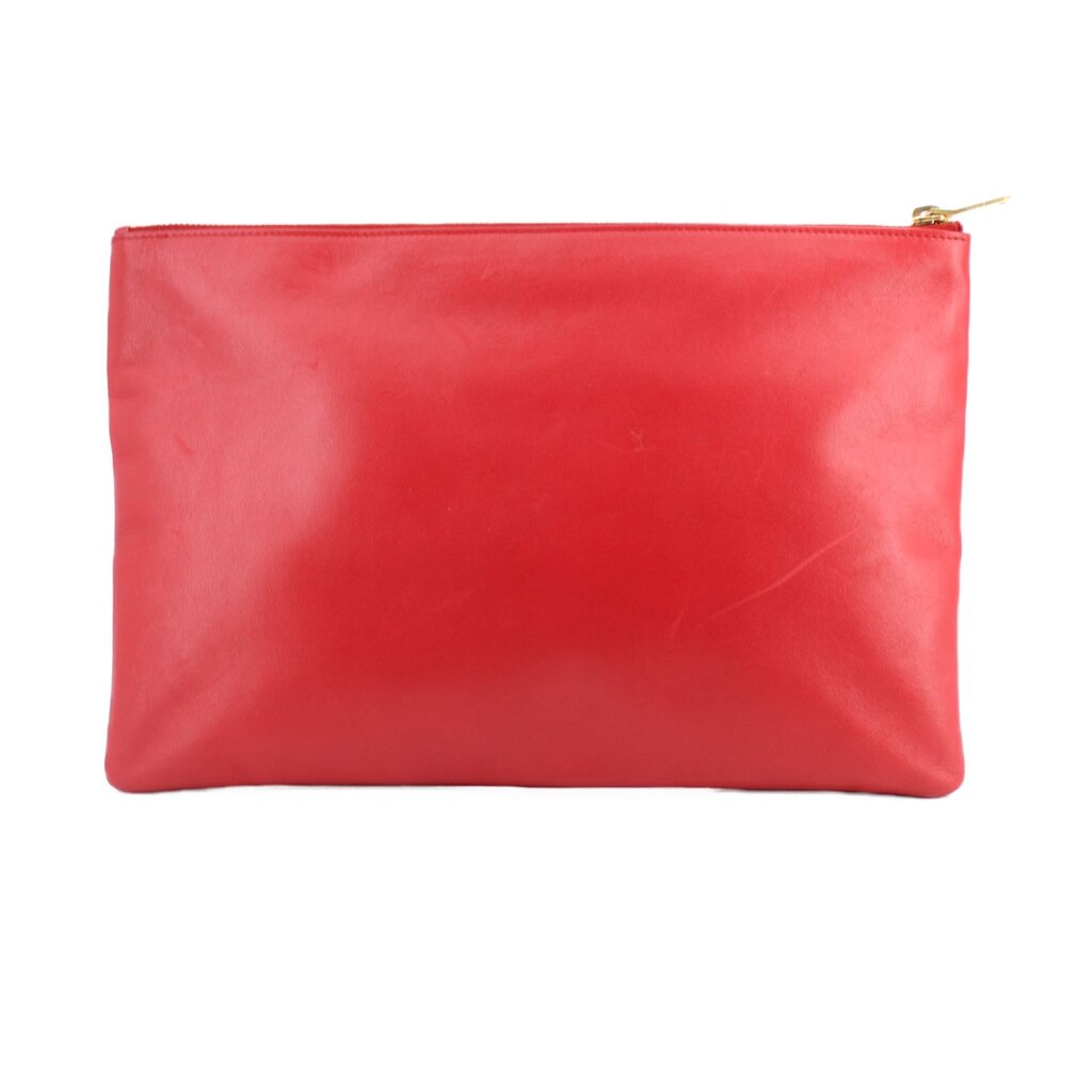 SAINT LAURENT LEATHER POUCHES RED
