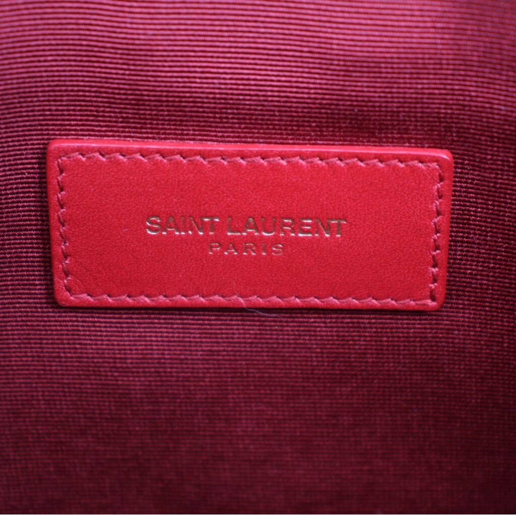 SAINT LAURENT LEATHER POUCHES RED