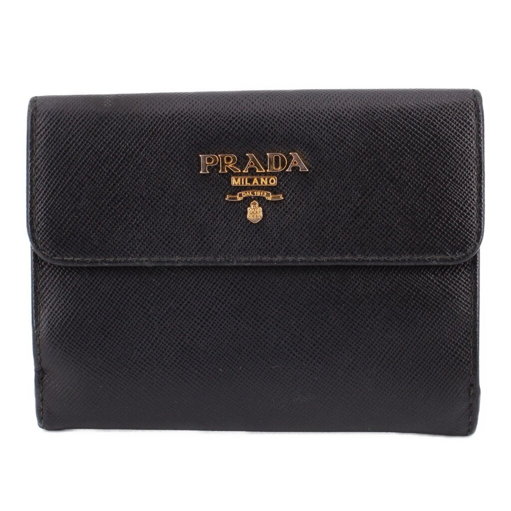 PRADA SAFFIANO LEATHER WALLETS BLACK