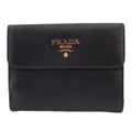 PRADA SAFFIANO LEATHER WALLETS BLACK