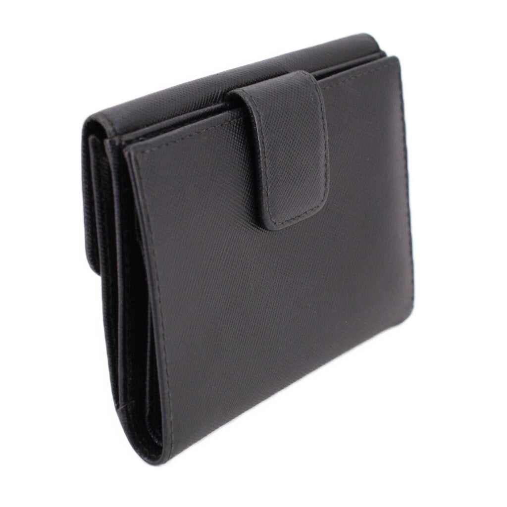 PRADA SAFFIANO LEATHER WALLETS BLACK