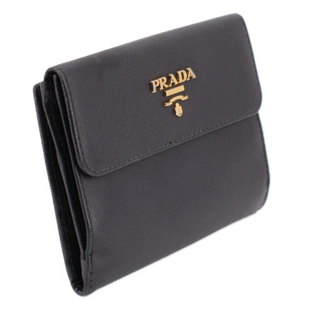 PRADA SAFFIANO LEATHER WALLETS BLACK