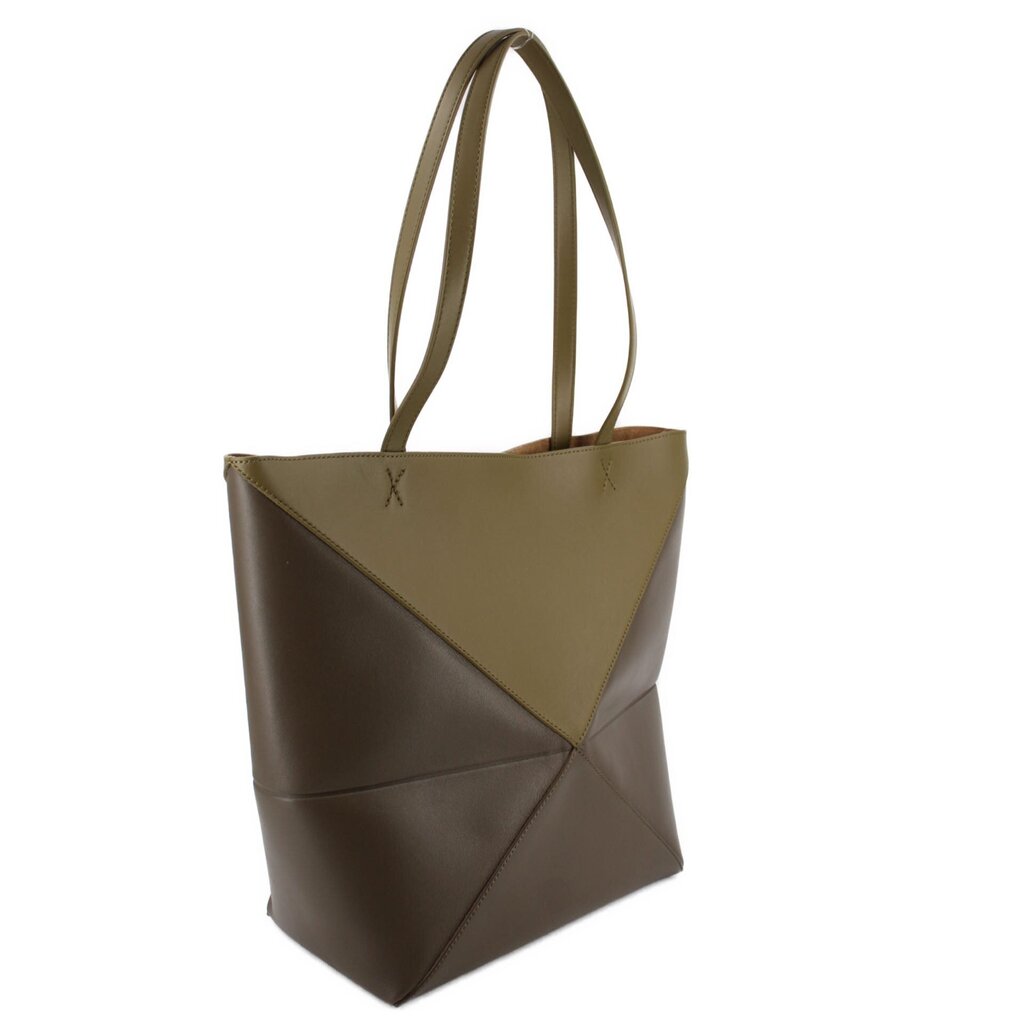 LOEWE LEATHER PUZZLE FOLD TOTES OLIVE