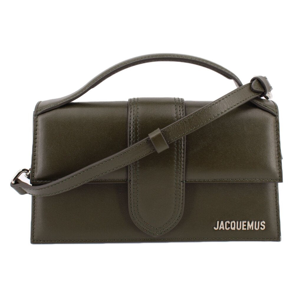 JACQUEMUS THE LARGE BAMBINO FLAP CROSSBODYS OLIVE