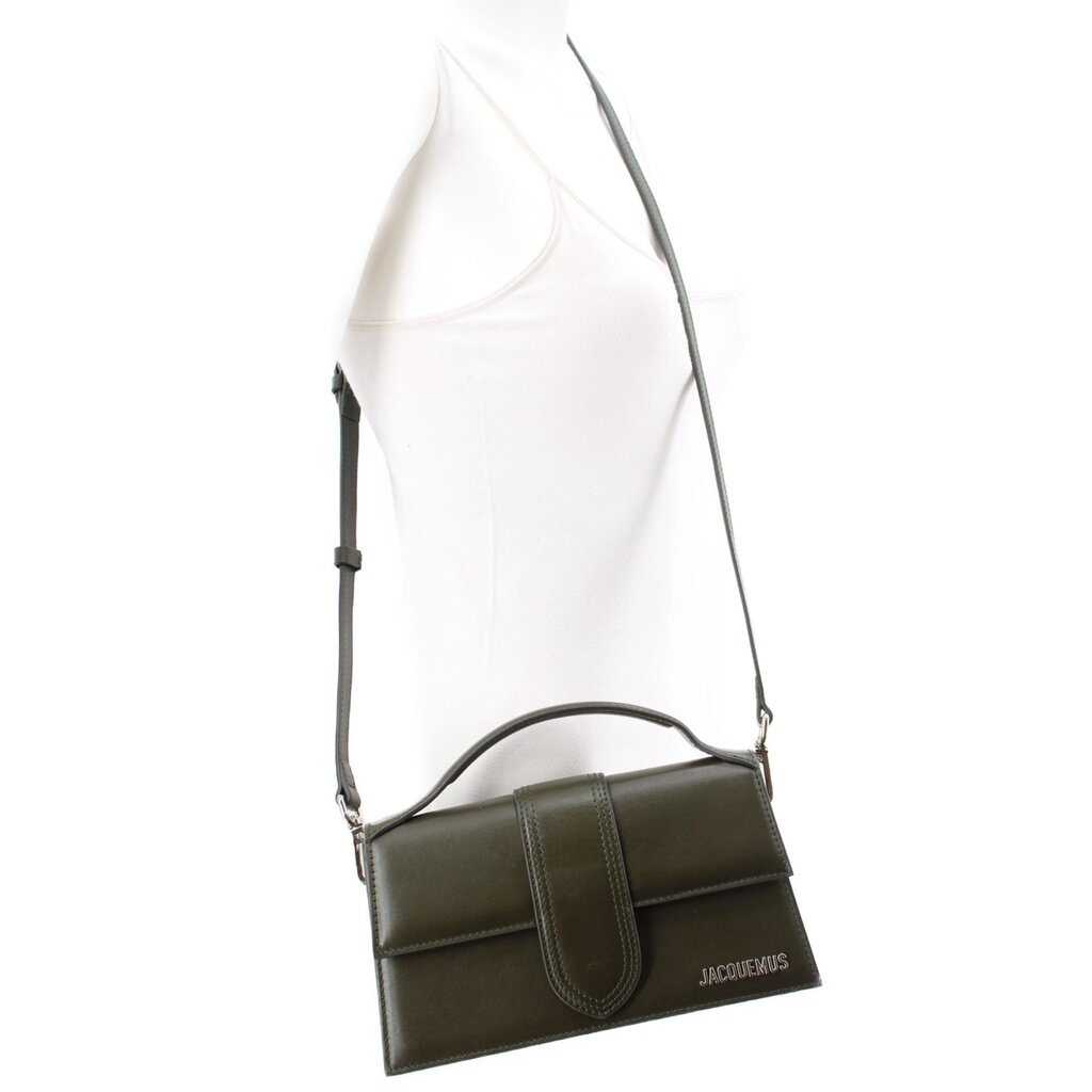JACQUEMUS THE LARGE BAMBINO FLAP CROSSBODYS OLIVE