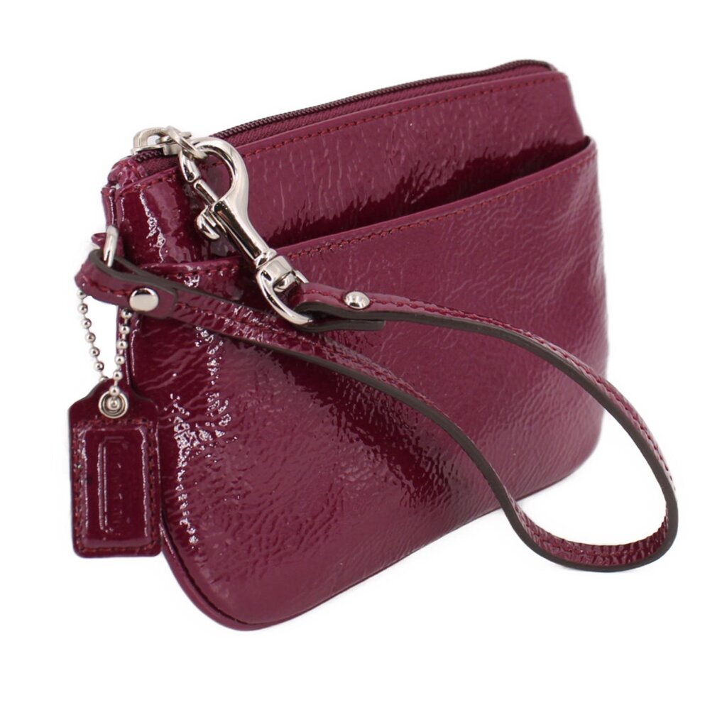 COACH PATENT SMALL WRISTLET POUCHES PURPLE
