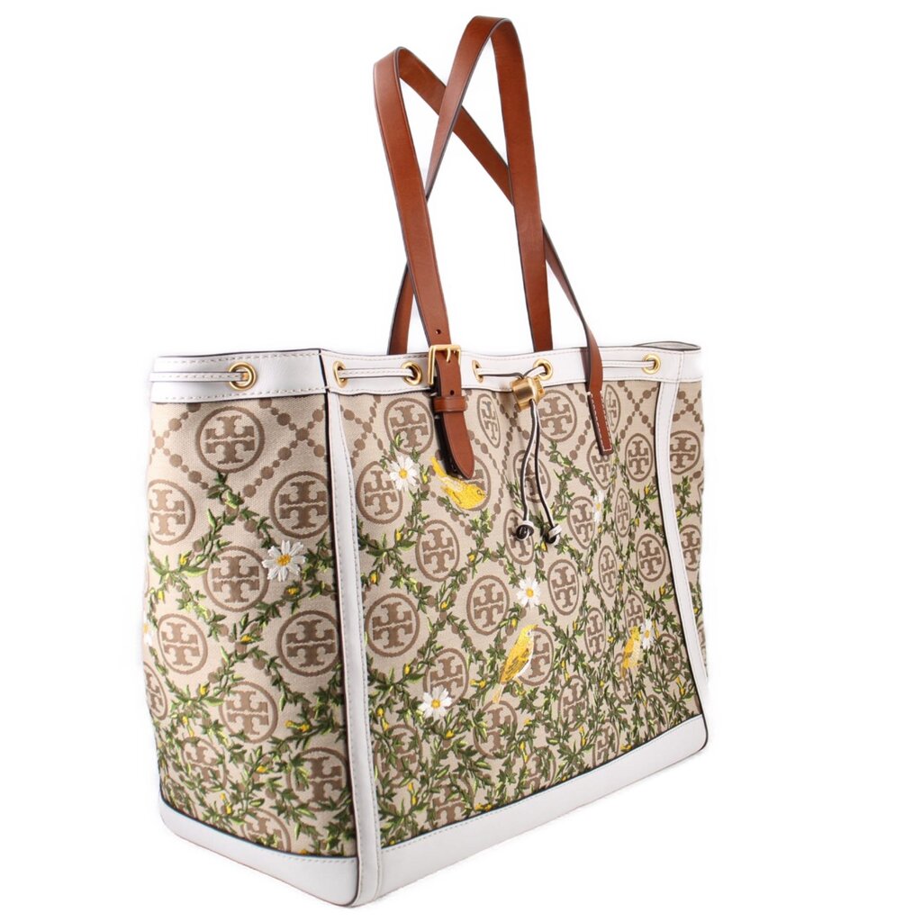 TORY BURCH T MONOGRAM TOTES BROWN/MULTI