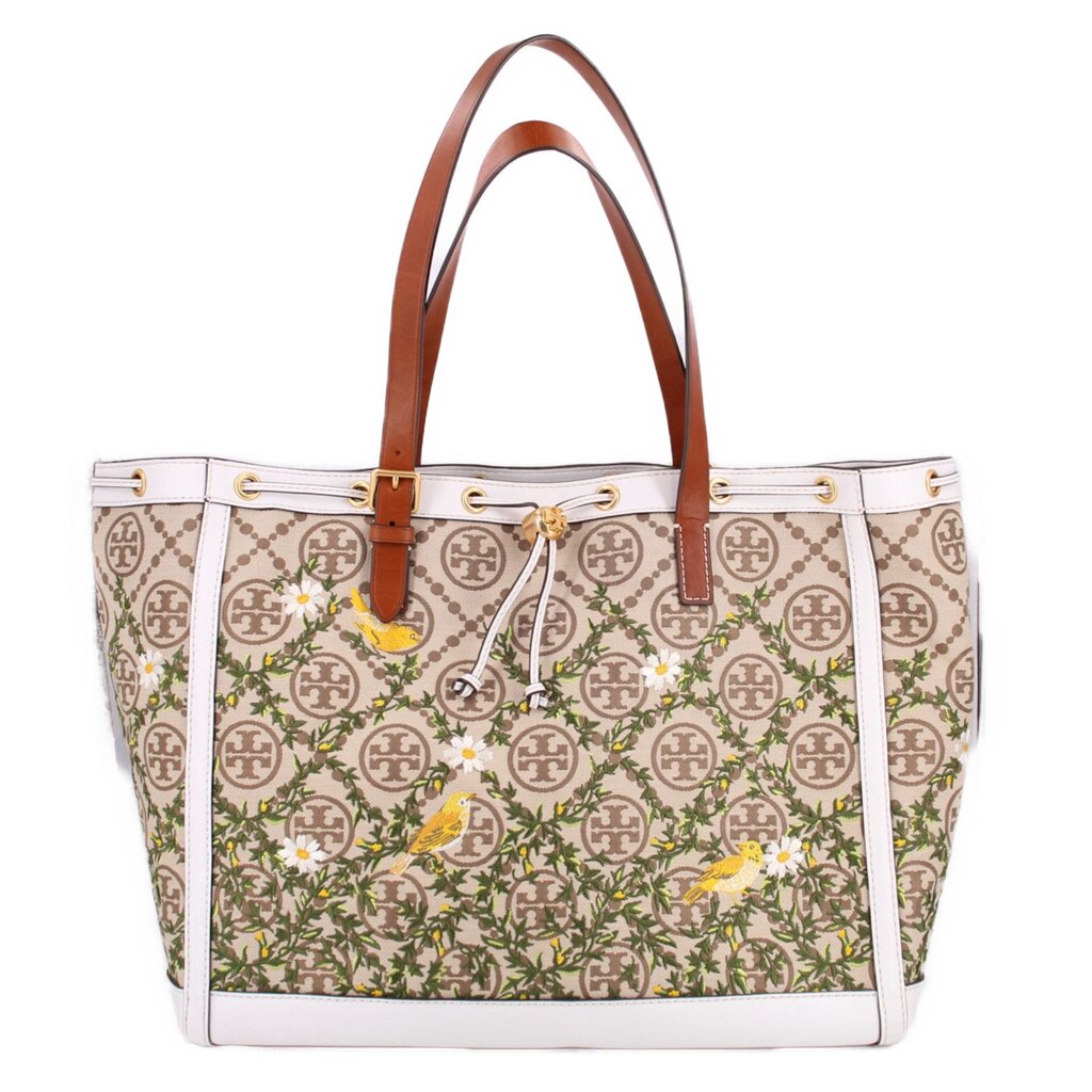 TORY BURCH T MONOGRAM TOTES BROWN/MULTI
