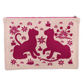 HERMES NEW YACHTING COSMETIC POUCHES BEIGE/FUCSHIA