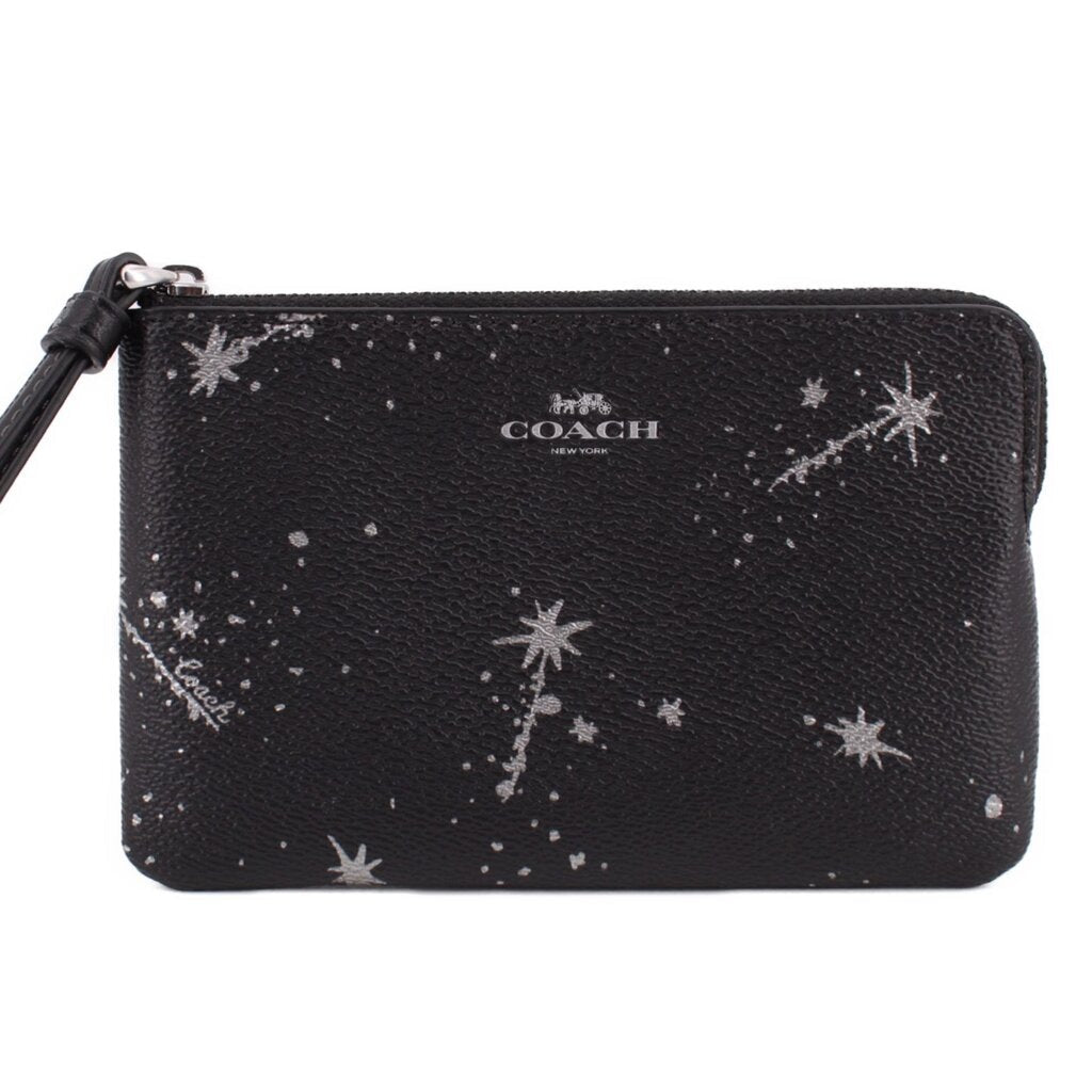 COACH CORNER ZIP POUCHES BLACK/STARS