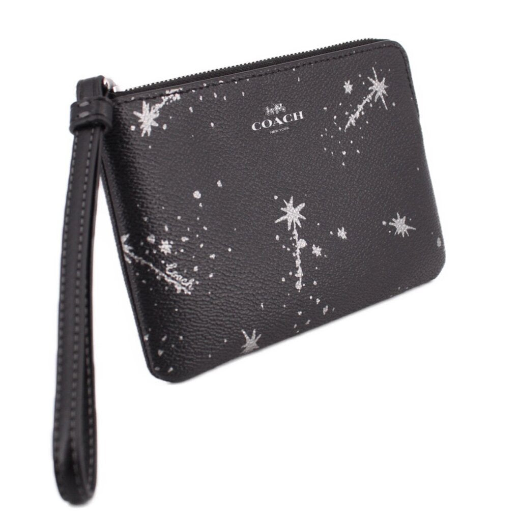 COACH CORNER ZIP POUCHES BLACK/STARS