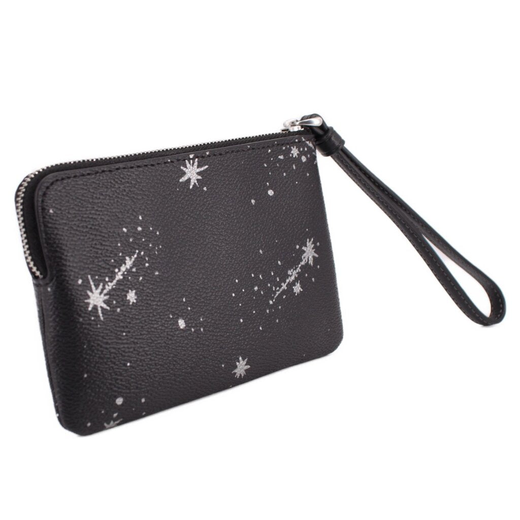 COACH CORNER ZIP POUCHES BLACK/STARS