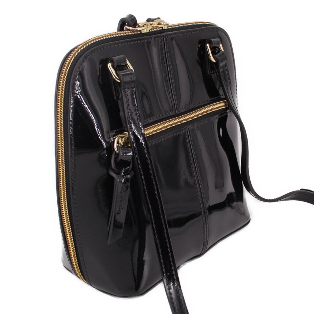 DOONEY & BOURKE TRIXIE BLACK PATENT CROSSBODYS BLACK