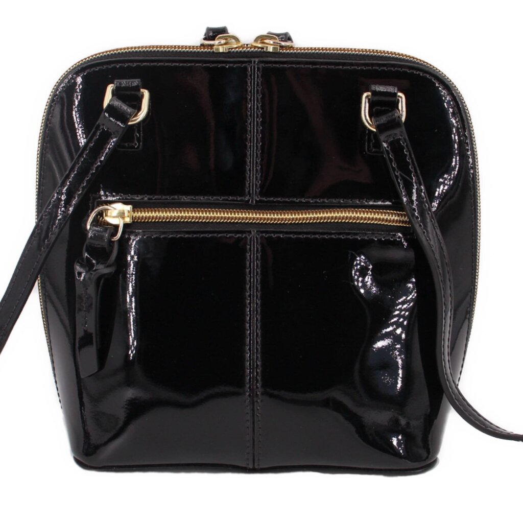 DOONEY & BOURKE TRIXIE BLACK PATENT CROSSBODYS BLACK