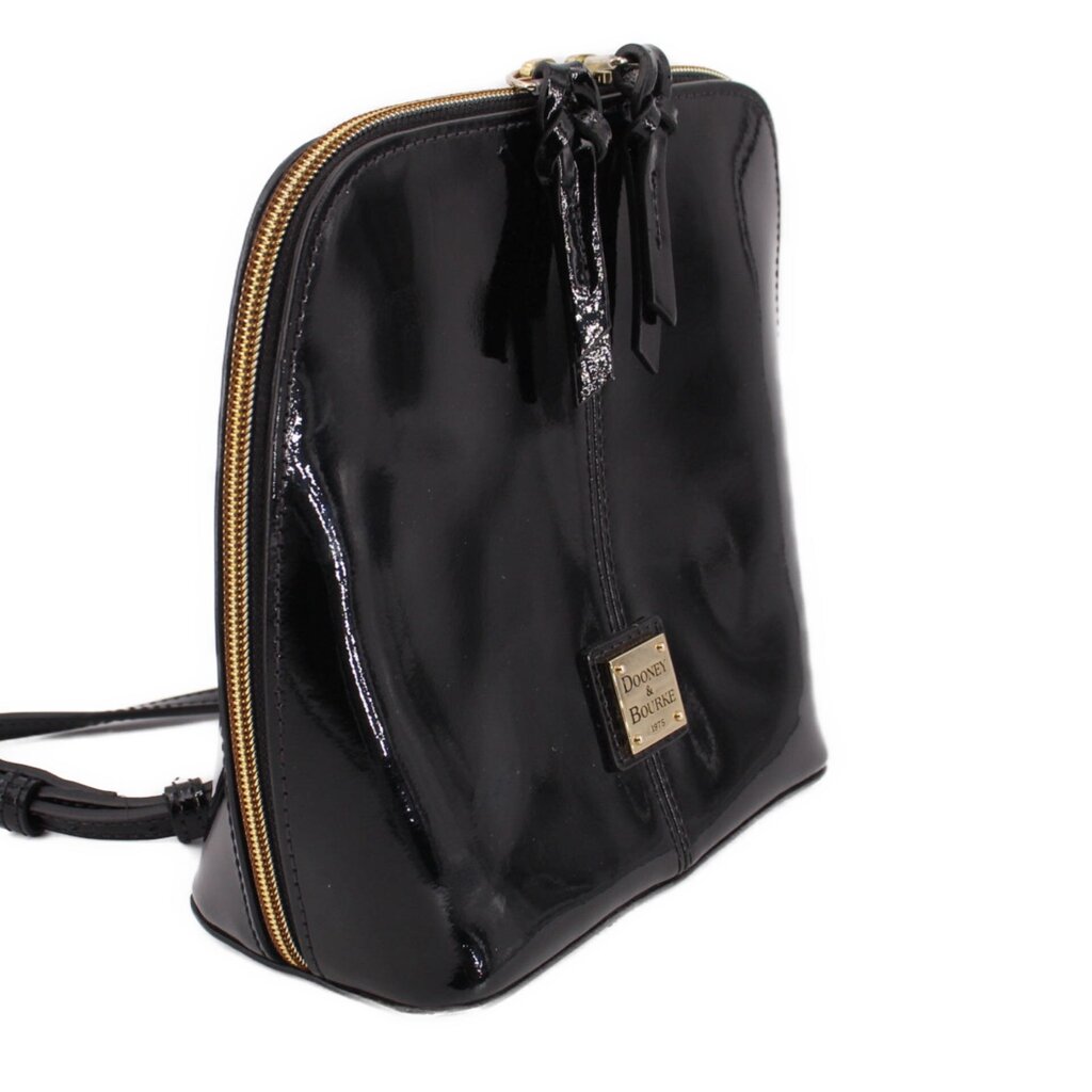 DOONEY & BOURKE TRIXIE BLACK PATENT CROSSBODYS BLACK