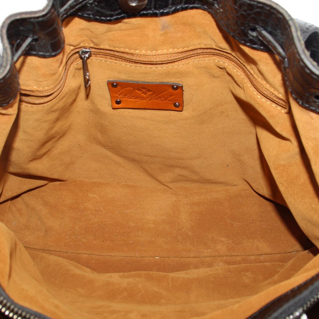 PATRICIA NASH LEATHER DRAWSTRING WHITNEY TOTES BLACK
