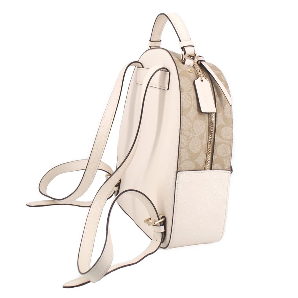 COACH JORDYN SIGNATURE CANVAS BACKPACKS WHITE