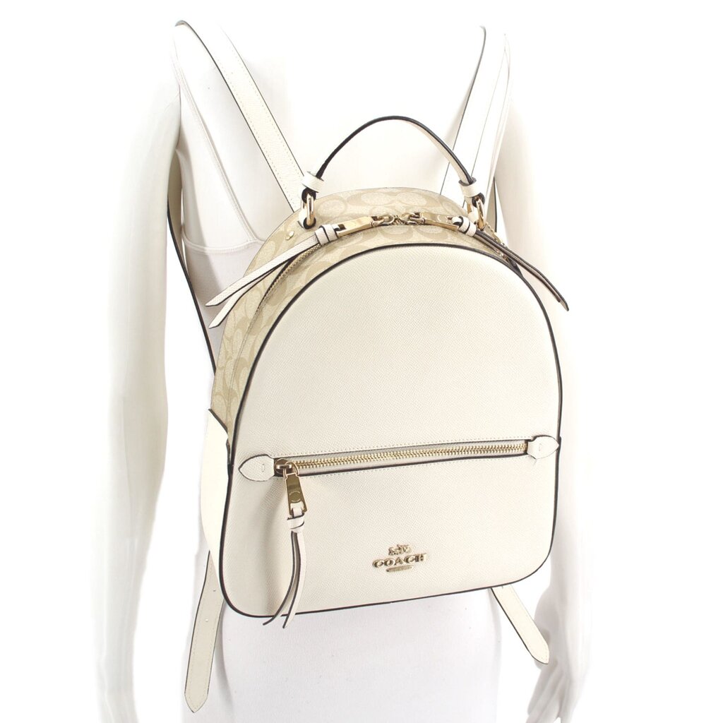COACH JORDYN SIGNATURE CANVAS BACKPACKS WHITE