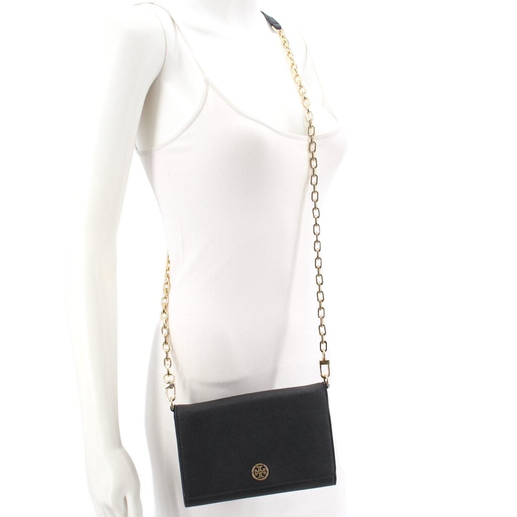 TORY BURCH EMERSON CHAIN WALLET CROSSBODYS BLACK