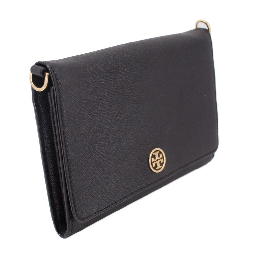 TORY BURCH EMERSON CHAIN WALLET CROSSBODYS BLACK