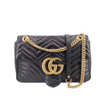 GUCCI MEDIUM MARMONT SHOULDER BAGS BLACK