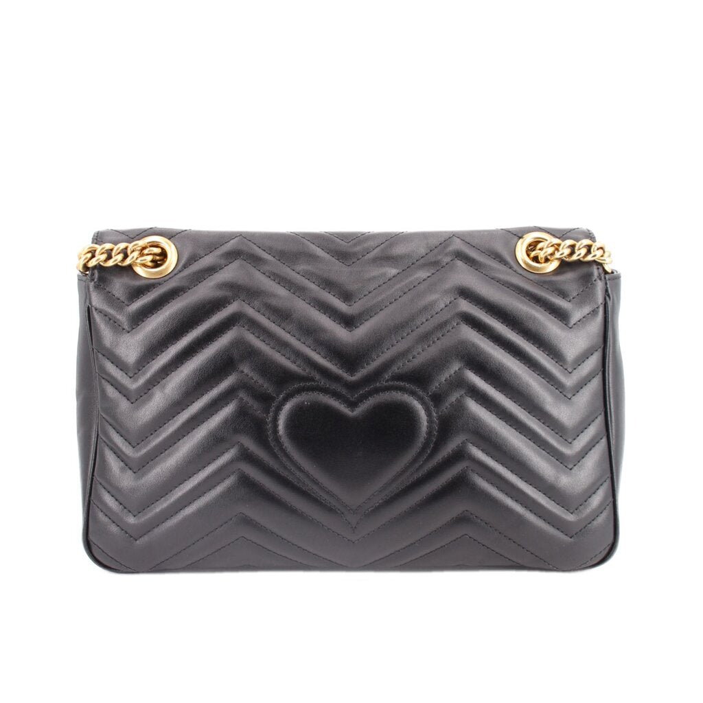 GUCCI MEDIUM MARMONT SHOULDER BAGS BLACK