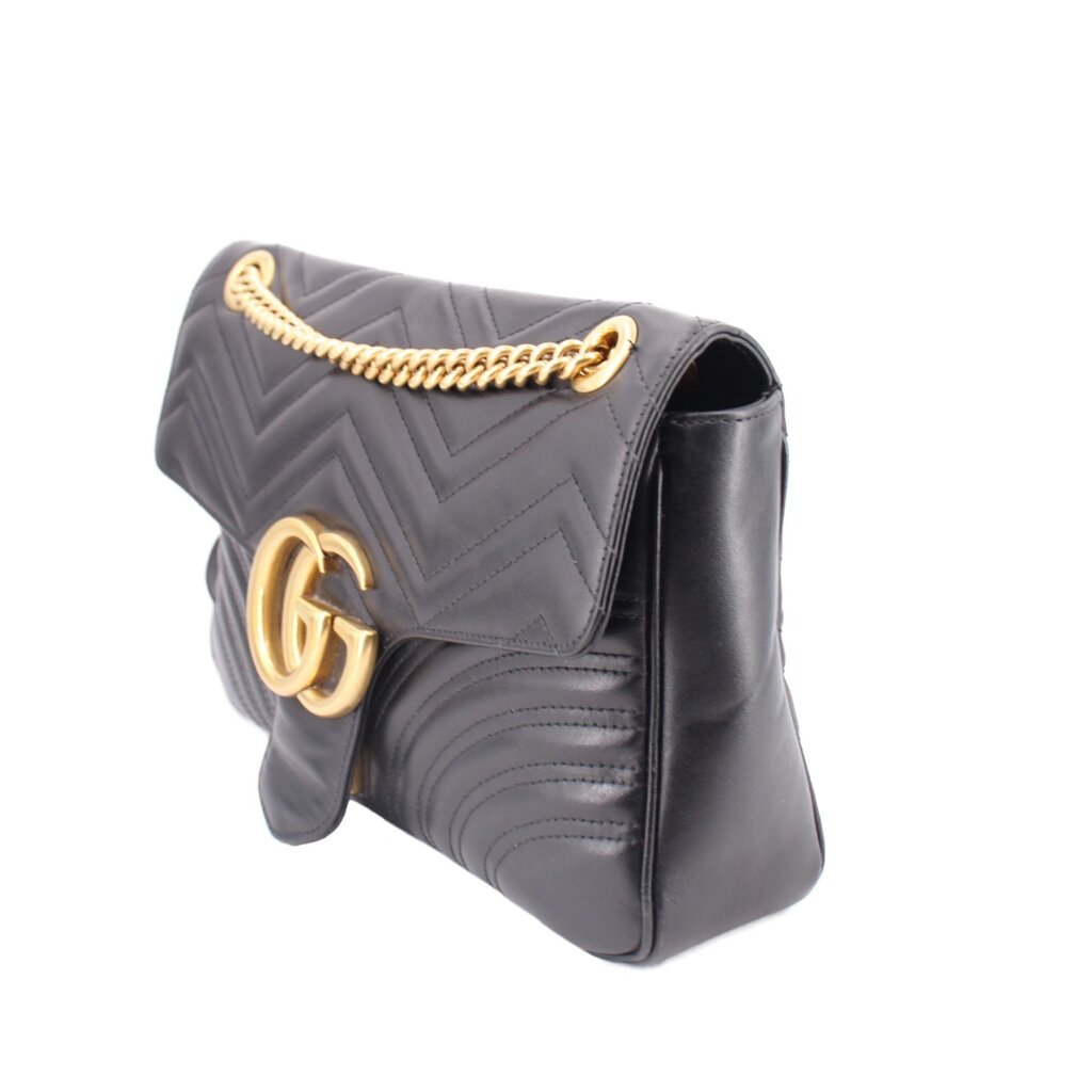 GUCCI MEDIUM MARMONT SHOULDER BAGS BLACK