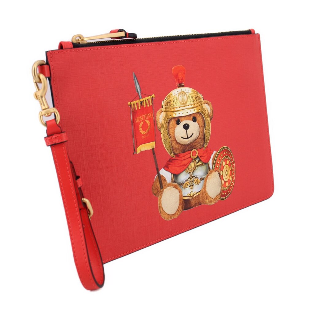 MOSCHINO BEAR CLUTCHES RED