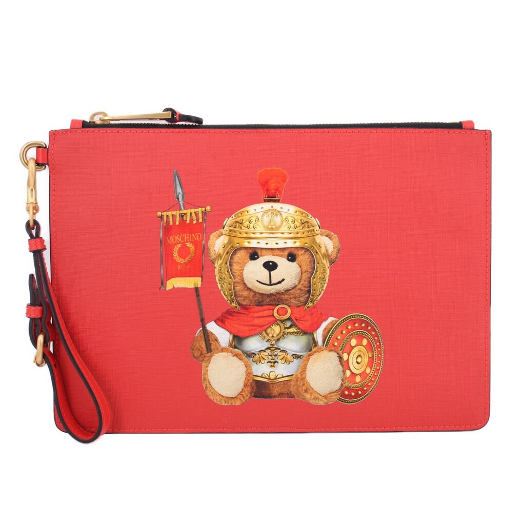 MOSCHINO BEAR CLUTCHES RED