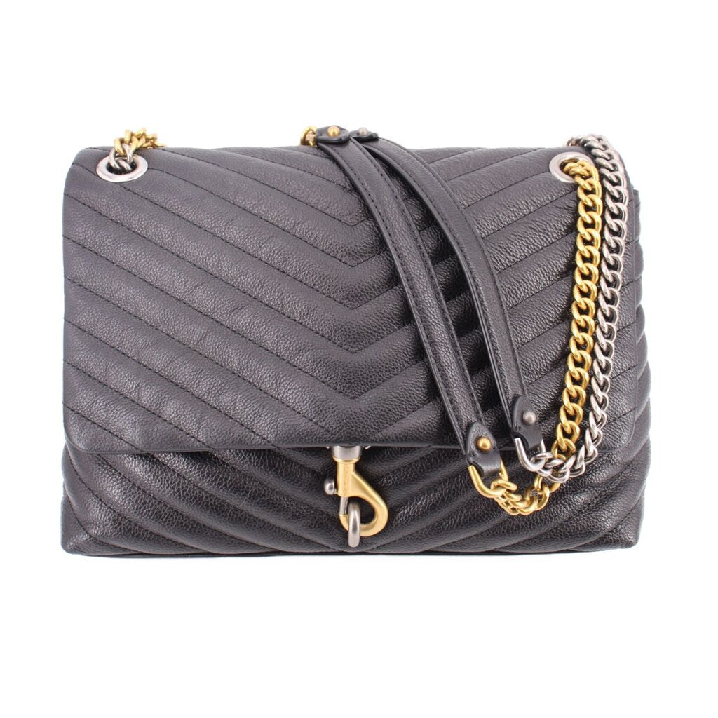 REBECCA MINKOFF EDIE FLAP SHOULDER BAGS BLACK