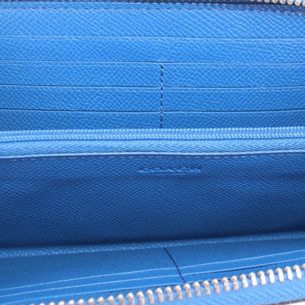 COACH ACCORDION ZIP WALLETS BLUE