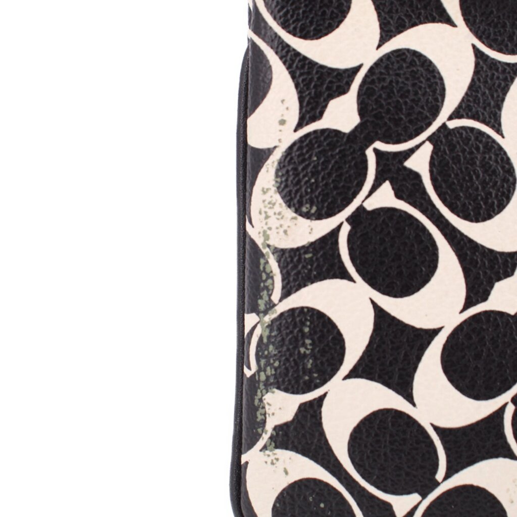 COACH SIGNATURE STRIPE WRISTLET POUCHES BLACK