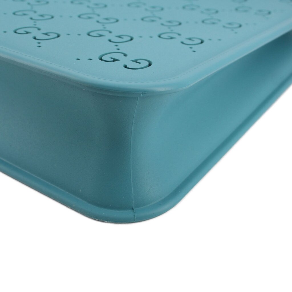GUCCI KIDS GG SUPREME PERFORATED RUBBER TOTES TEAL