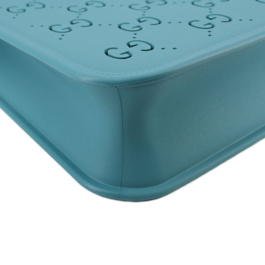 GUCCI KIDS GG SUPREME PERFORATED RUBBER TOTES TEAL
