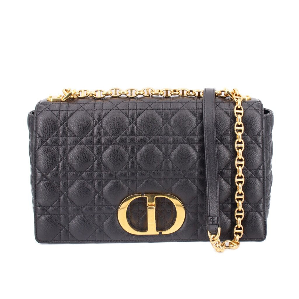 CHRISTIAN DIOR MEDIUM CARO SHOULDER BAGS BLACK