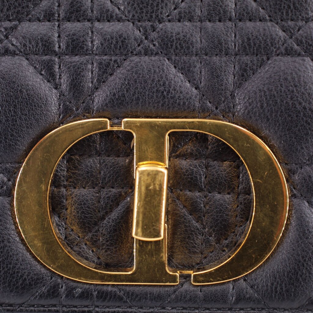 CHRISTIAN DIOR MEDIUM CARO SHOULDER BAGS BLACK